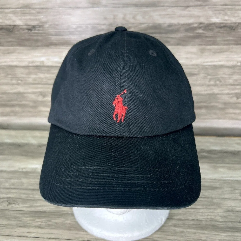 Polo Ralph Lauren Hat Black Red Pony Boys Youth Kids 8 - 20 Cotton Adjustable